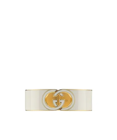 Gucci Interlocking Enamel Cuff Bracelet In Multi