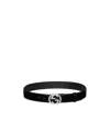 Gucci Interlocking Engraved Buckle Belt In Black