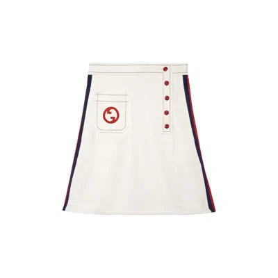 Gucci Interlocking G A-line Skirt Women In White