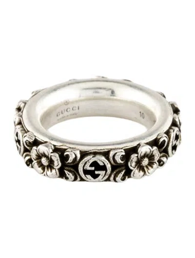 Pre-owned Gucci Interlocking G & Flower Ring In Multi