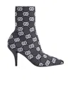 Gucci 75mm Interlocking G Knit Boots In Black Knit In Black