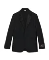 Gucci Interlocking G-appliqué Wool Blazer In Black