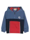 Gucci Interlocking G-appliqué Hooded Jacket In Blue