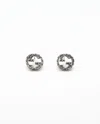 Gucci Interlocking G Arabesque Silver Studs Earrings In Metallic