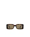 Gucci Logo-plaque Rectangle-frame Sunglasses In Gray