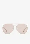 Gucci Interlocking G Aviator Sunglasses In Gray