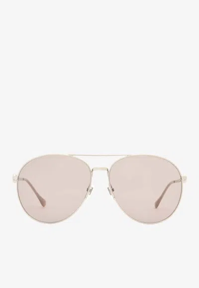 Gucci Interlocking G Aviator Sunglasses In Gray