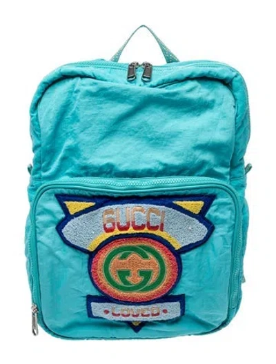 Pre-owned Gucci Interlocking G Backpack In Blue