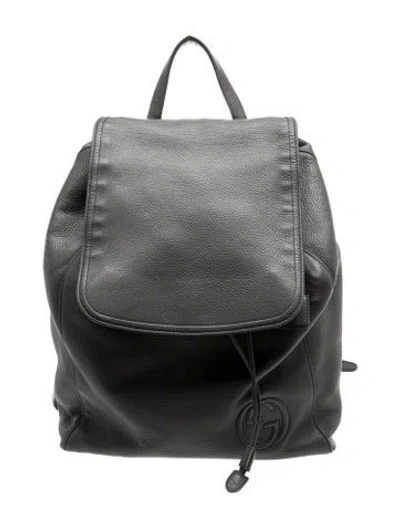 Pre-owned Gucci Interlocking G Backpack In Grey