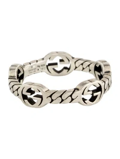 Pre-owned Gucci Interlocking G Band Ring In Multi