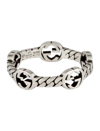 Pre-owned Gucci Interlocking G Band Ring In Multi