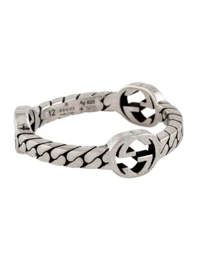 Pre-owned Gucci Interlocking G Band Ring In Multicolor