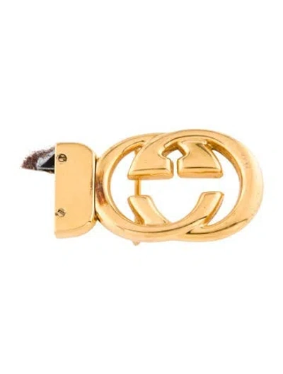 Pre-owned Gucci Interlocking G Belt Buckle In Gold