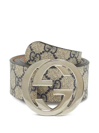 Pre-owned Gucci Interlocking G Belt In Neutral
