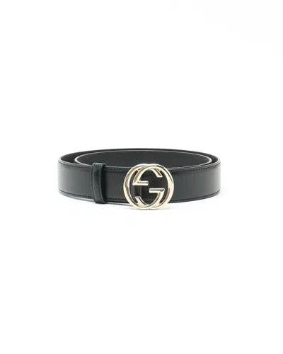 Gucci Interlocking G Belt, Size 80 In Black