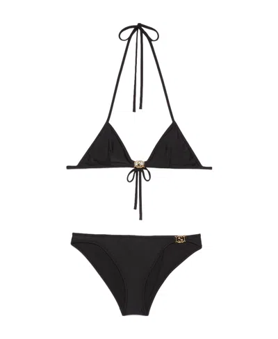 Gucci Interlocking G Bikini Set In Black