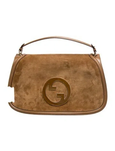 Pre-owned Gucci Interlocking G Blondie Maxi In Brown