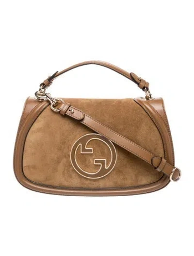 Pre-owned Gucci Interlocking G Blondie Medium In Brown