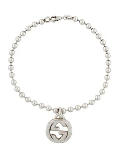 Pre-owned Gucci Interlocking G Boule Station Bracelet, 8" In Multi