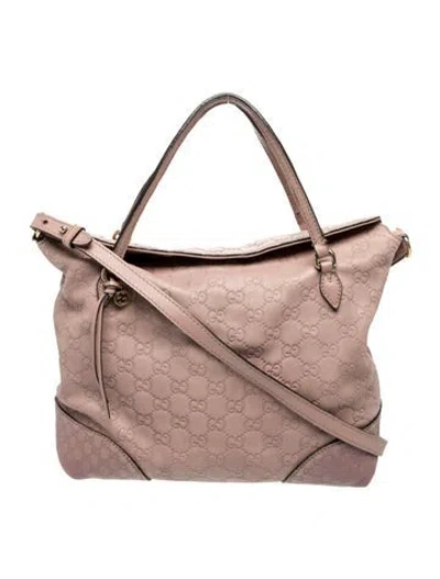 Pre-owned Gucci Interlocking G Bree Fold Over Tote In Pink