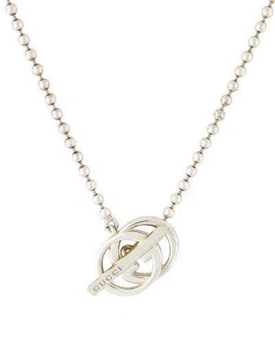 Pre-owned Gucci Interlocking G Brit Toggle Necklace, 17.25" In Multicolor