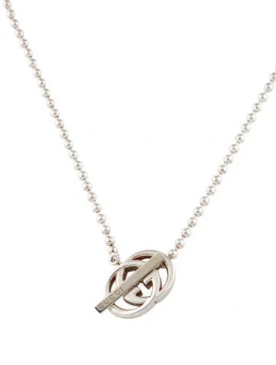 Pre-owned Gucci Interlocking G Britt Toggle Necklace, 16" In Multi