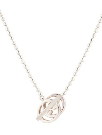 Pre-owned Gucci Interlocking G Britt Toggle Necklace, 17" In Multicolor