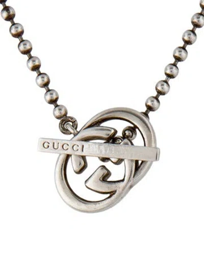 Pre-owned Gucci Interlocking G Britt Toggle Pendant Necklace, 17.5" In Multi
