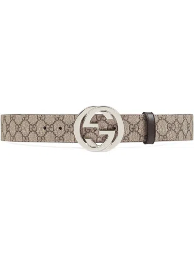 Gucci Interlocking G Buckle Belt - 4cm Width In Beige