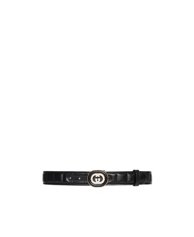 Gucci Interlocking G-buckle Belt In Black