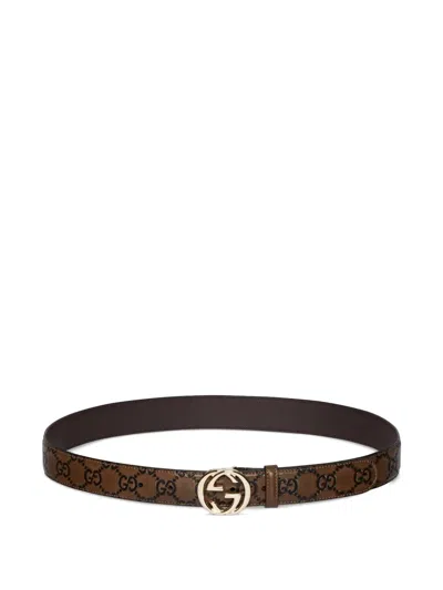 Gucci Interlocking G-buckle Belt In Brown