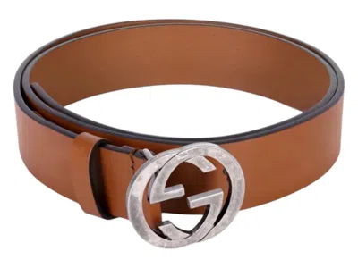 Pre-owned Gucci Interlocking G Buckle Belt In Brown