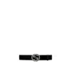 Gucci Interlocking G Leather Belt In Black
