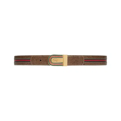 Pre-owned Gucci Interlocking G Buckled Belt 'brown' | Men's Size L