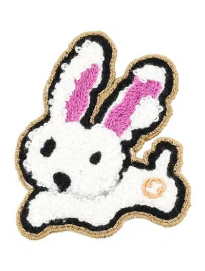 Pre-owned Gucci Interlocking G Bunny Hair Clip In White
