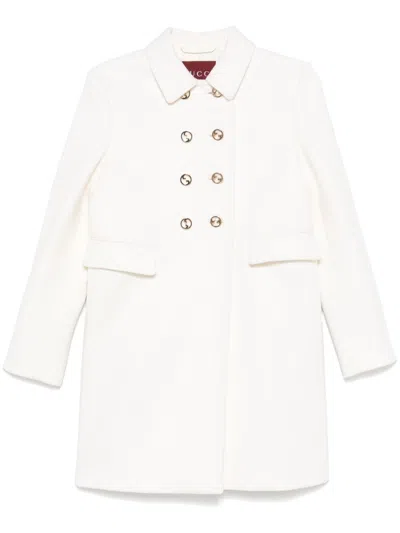 Gucci Interlocking G-buttons Coat In White