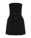 Gucci Interlocking-g-buttons Mini Dress In Black