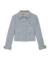 Gucci Interlocking G-buttons Tweed Jacket In Blue