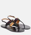 Gucci Interlocking G Canvas Sandals In Schwarz