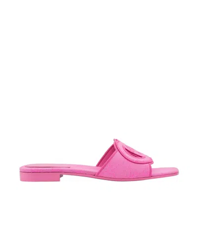 Gucci Interlocking G Canvas Slides In Pink