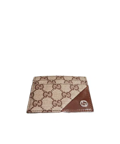 Gucci Interlocking G Card Case Wallet In Brown