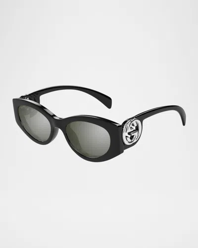 GUCCI INTERLOCKING G CAT-EYE PLASTIC SUNGLASSES