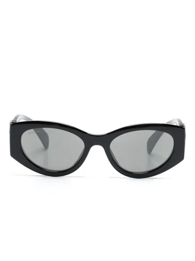 Gucci Geometric Frame Sunglasses In Black