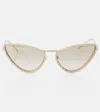 Gucci Interlocking G Cat-eye Sunglasses In Gold