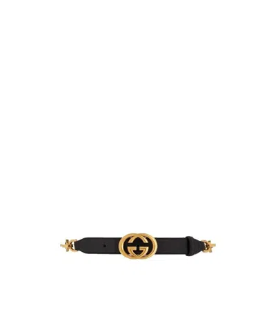 Gucci Interlocking G Chain Belt In Black