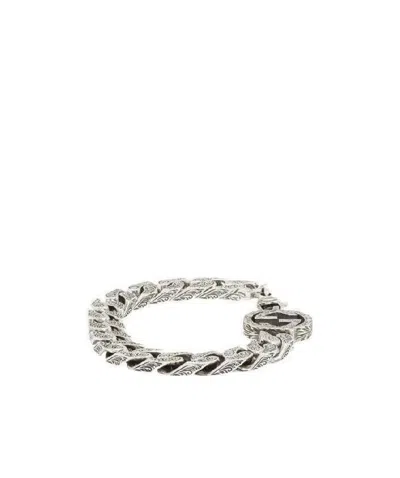 Gucci Interlocking G Chain Bracelet In Silver In Gray