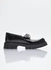 GUCCI INTERLOCKING G CHAIN LEATHER LOAFERS