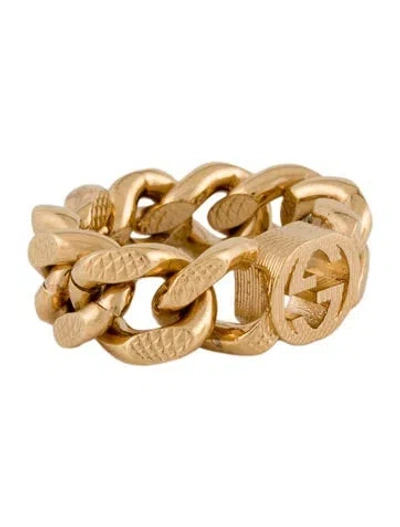 Pre-owned Gucci Interlocking G Chain Link Ring In Multi
