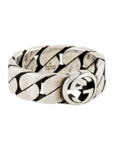 Pre-owned Gucci Interlocking G Chain Link Ring In Multicolor