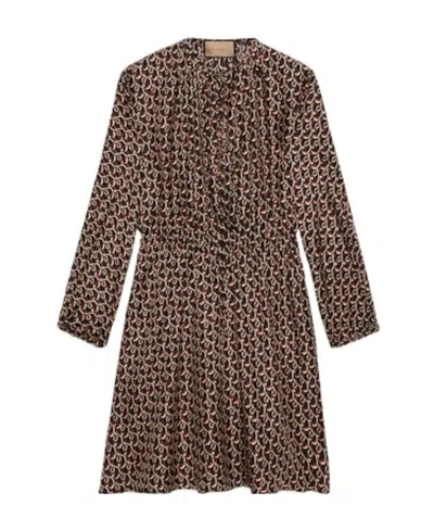 GUCCI GUCCI INTERLOCKING G CHAIN PRINTED DRESS